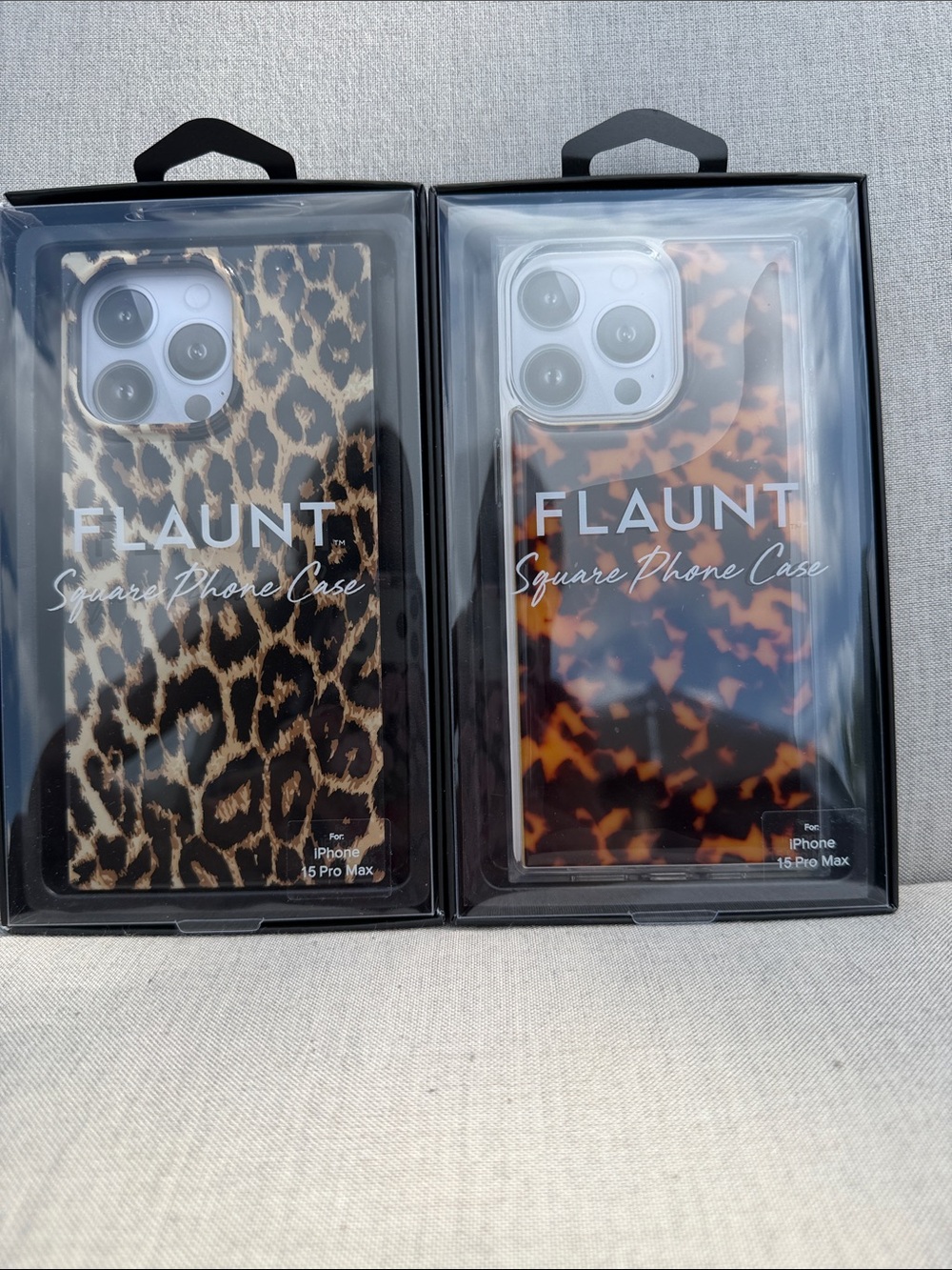 Flaunt Square Phone Case for iPhone 15 Pro Max - Leopard and Tortoise